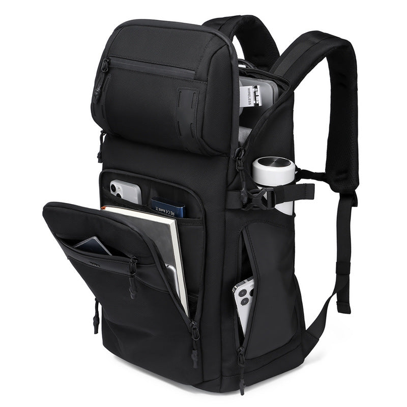 Men's Winter City Simple Leather Solid Color Backpacks