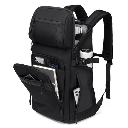 Men's Winter City Simple Leather Solid Color Backpacks