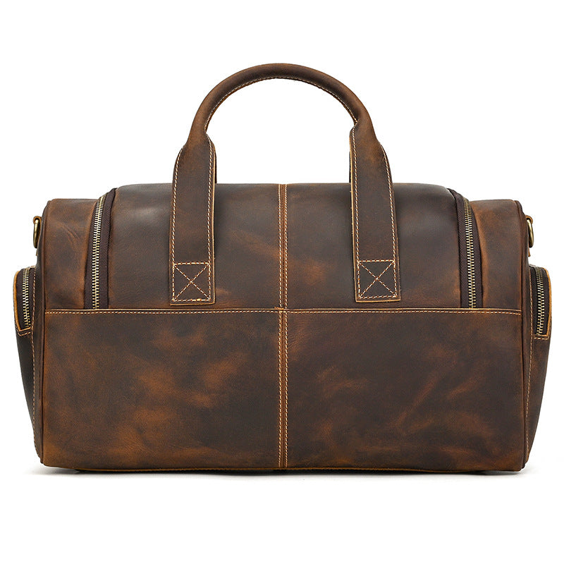 Men's Traveling Crazy Horse Leather Vintage Fitness Travel Bags