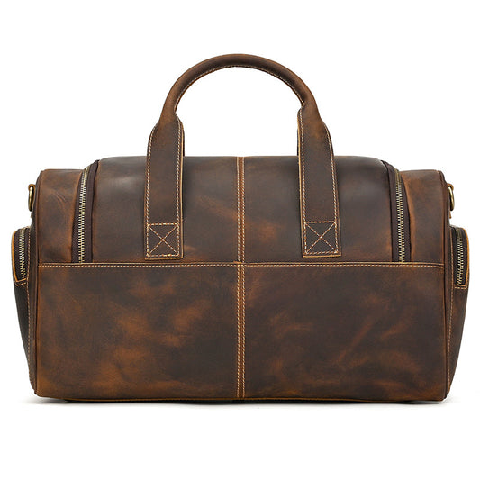 Men's Traveling Crazy Horse Leather Vintage Fitness Travel Bags