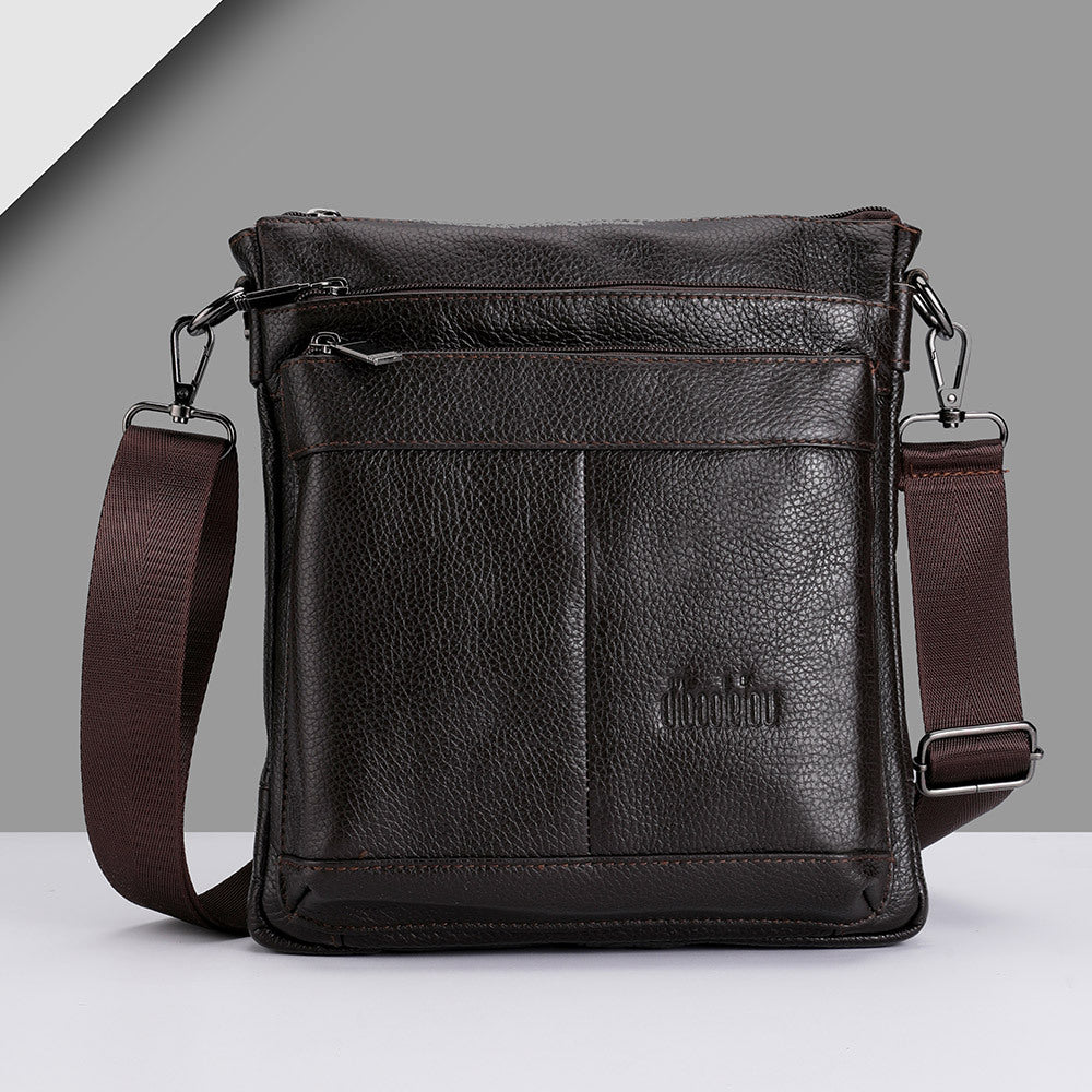 Men's Slouchy First Layer Cowhide Leather Men's Shoulder Bags