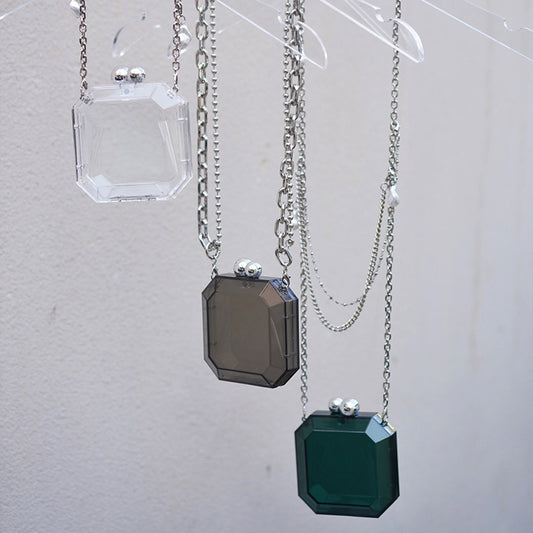 Women's Acrylic Transparent Box Chain Dinner Simple Shoulder Bags