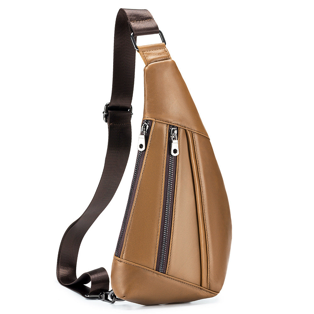 Men's Cool Genuine Leather Fashion Creative Men's Chest Bags