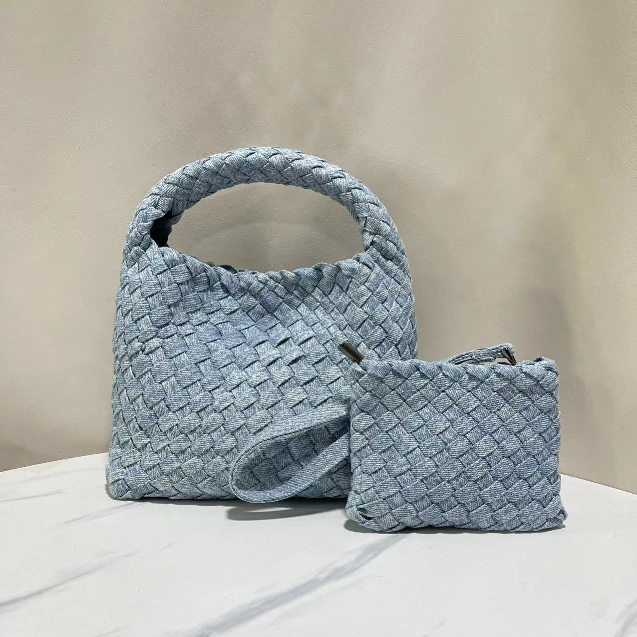 Women's Beautiful Denim Hand-woven Snowflake Vintage Handbags