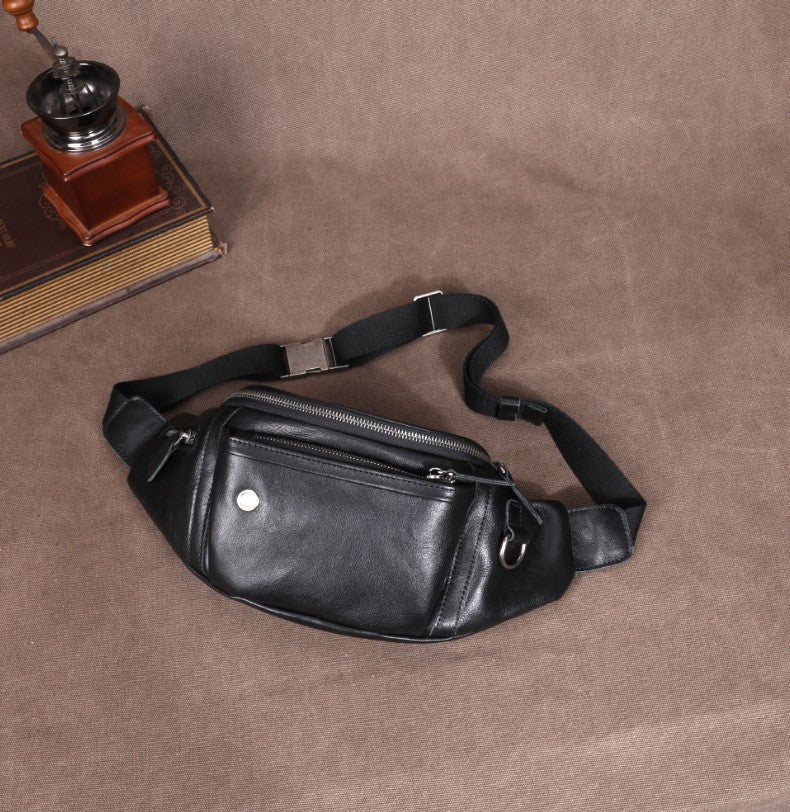 Men's Large Capacity Genuine Leather First Layer Men's Waist Packs