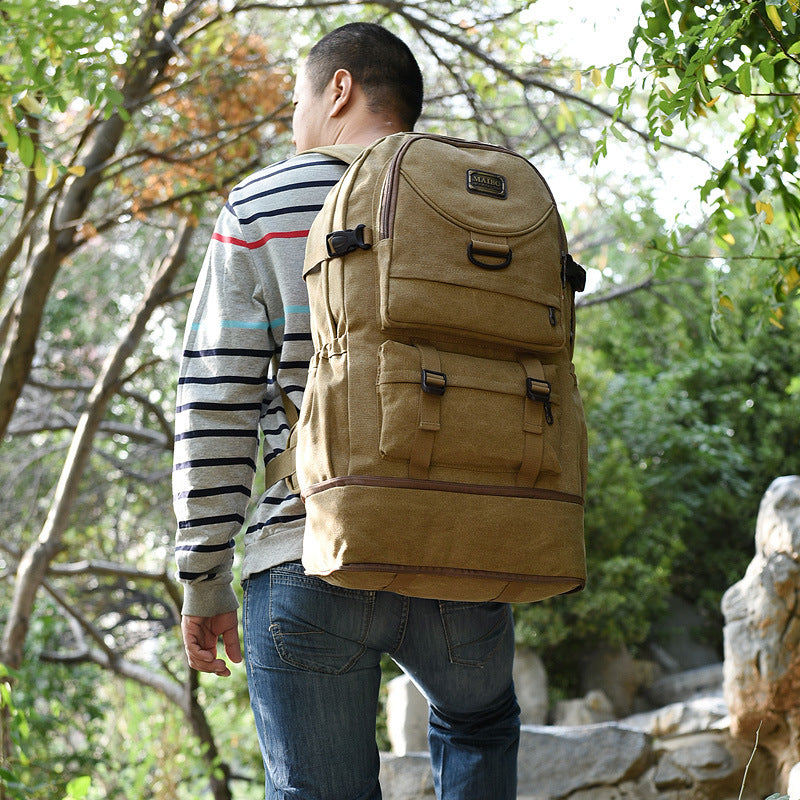 Women's & Men's & Large Capacity Thickened Canvas Climbing Backpacks
