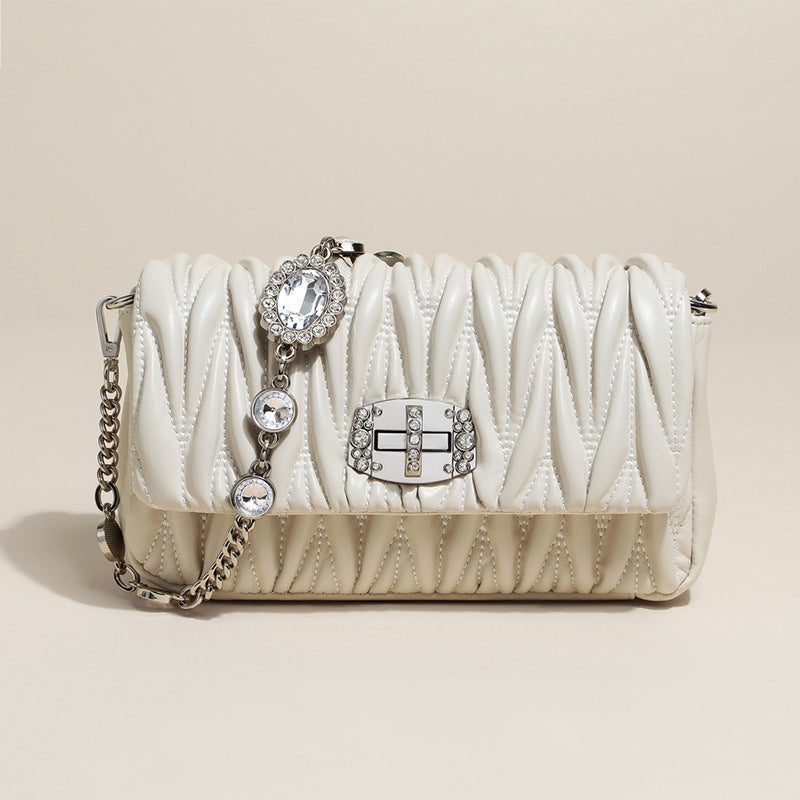 Cowhide Fashion Chain Underarm Western Style Handbags