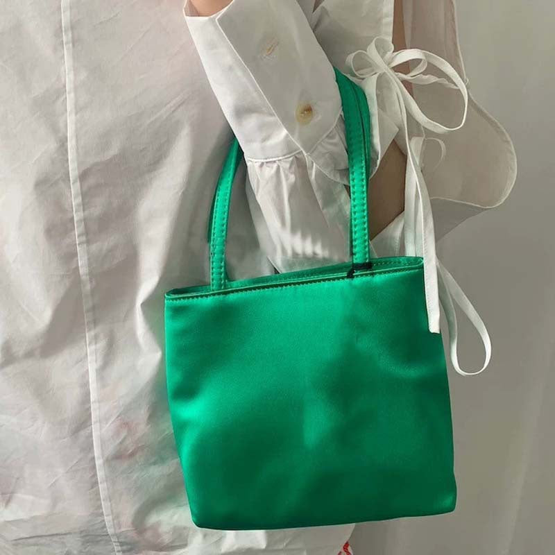Female Niche Vintage Satin Mahjong Mobile Tote Bags