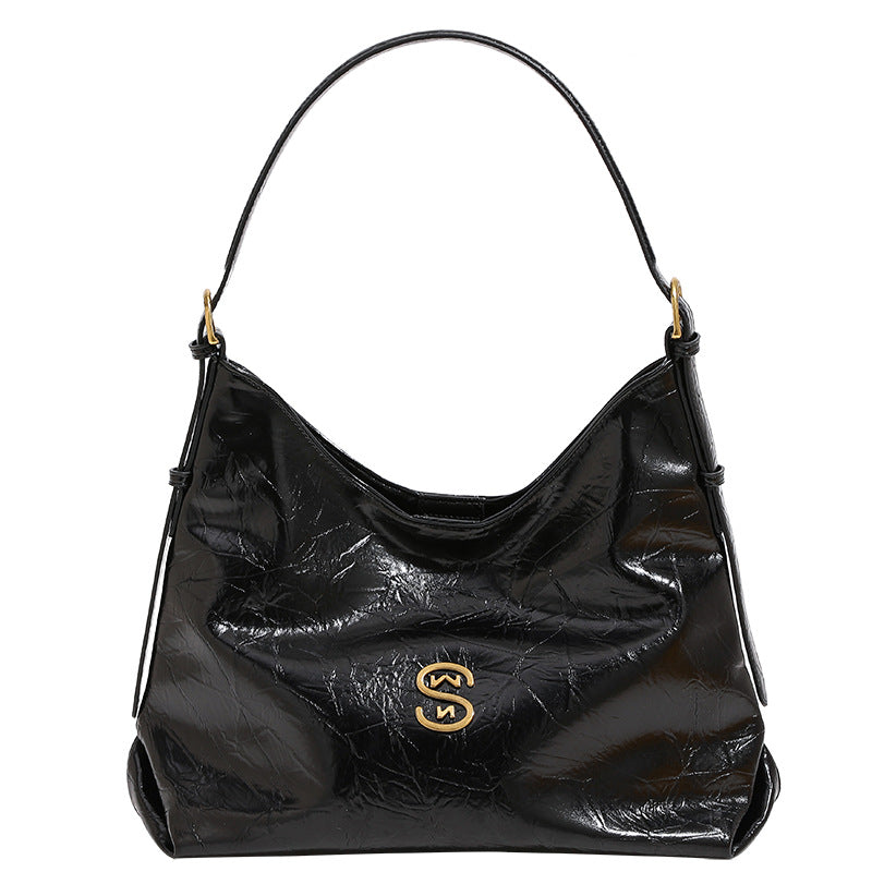 Women's Free Fancy Pleated Large Capacity Textured Tote Bags