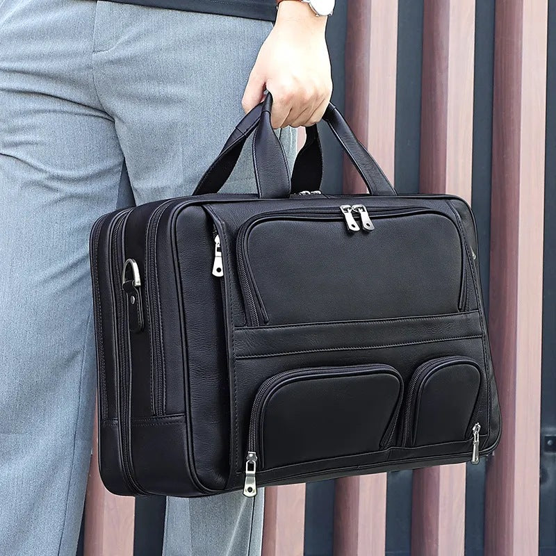 Men's Genuine Leather Large Capacity Business Cowhide Men's Briefcases