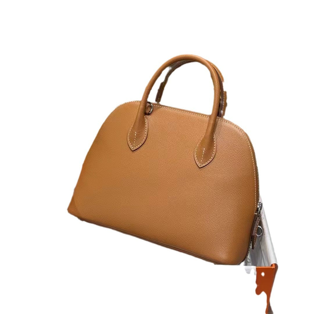 Women's Genuine Leather Shell Bowling Palm Grain Bags