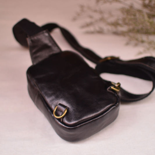 Men's Leather Simple Niche Design Individual Vegetable Men's Messenger Bags