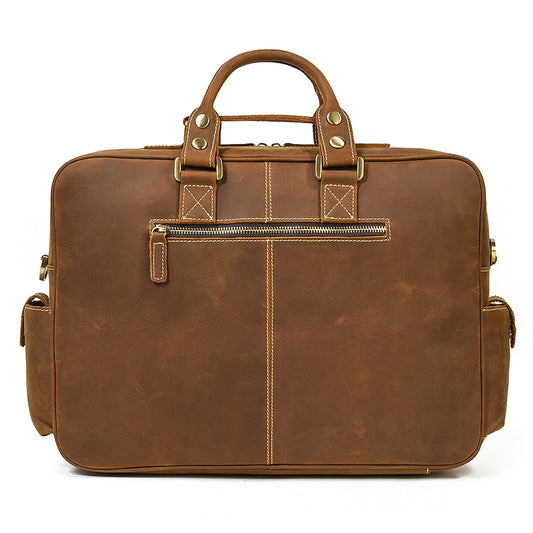 Men's Crazy Horse Leather Retro Top Layer Men's Briefcases