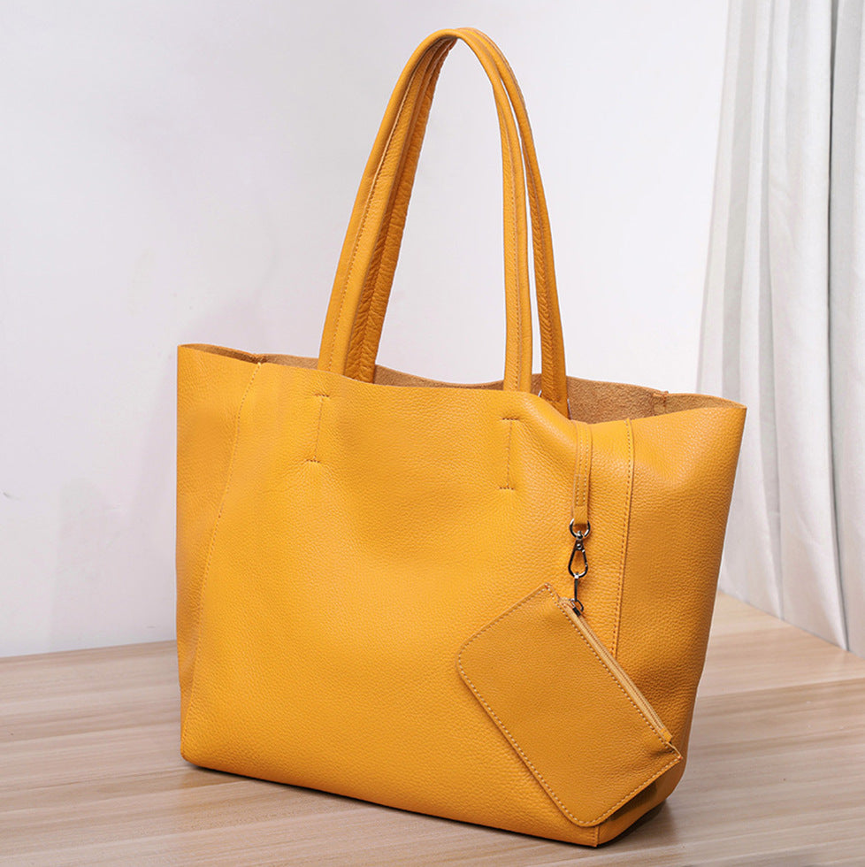 Women's Milled Cowhide Large Capacity Soft Leather Tote Bags