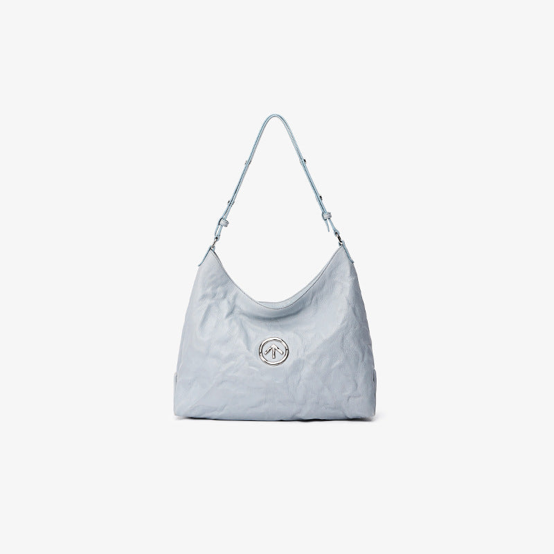 Blue Stone Italian Vegetable Tanned Sheepskin Shoulder Bags