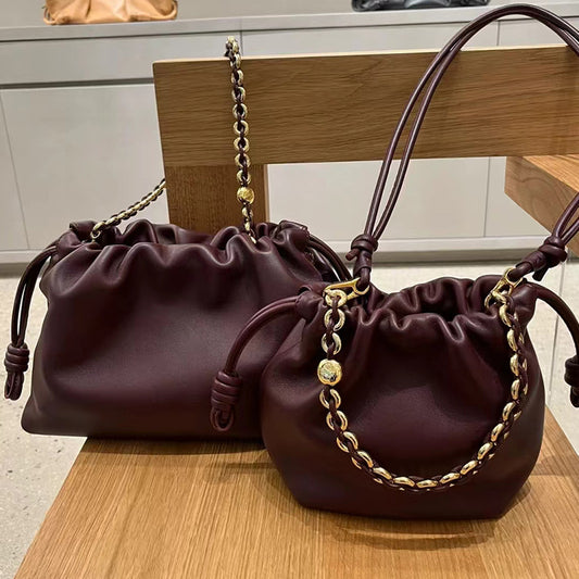 Pretty Chain Lucky Drawstring Cloud Fashion Bucket Bags