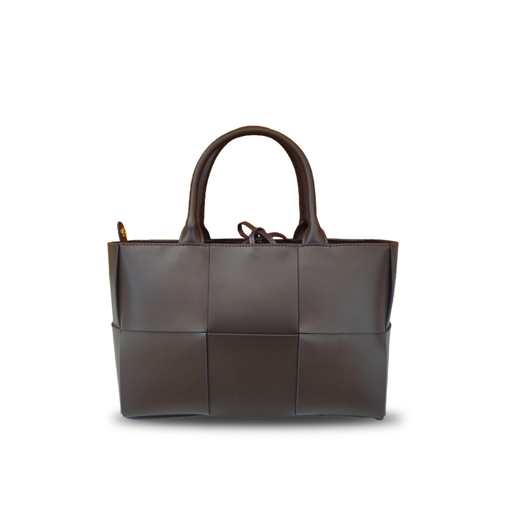 Women's Cowhide Hand-woven Fashion Genuine Leather Portable Tote Bags