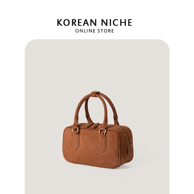 Women's Soft Trendy Retro Suede Portable For Small Square Bags