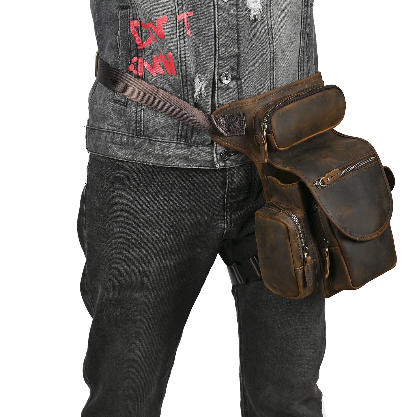 Men's Crazy Horse Leather Retro Large Capacity Trendy Bags