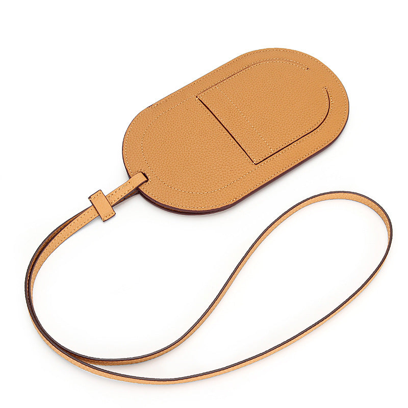 Women's Mobile Halter Vertical First Layer Cowhide Phone Bags
