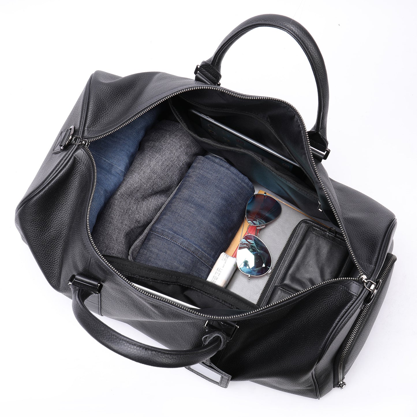 Men's Leather Short-distance Large Capacity Moving For Business Travel Bags
