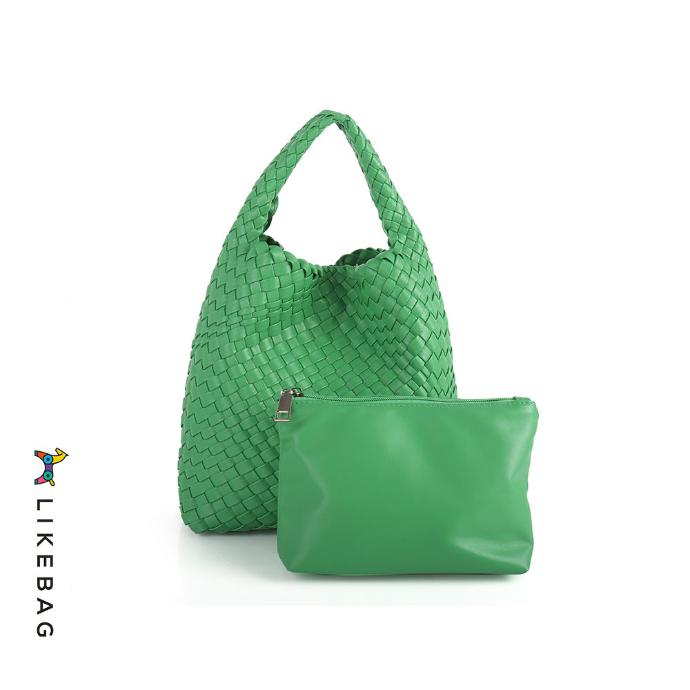 Women's Quality Handmade Woven Vegetable Basket Composite Shoulder Bags