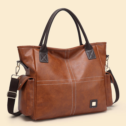 Women's Large Capacity Soft Leather Mature Elegant Shoulder Bags