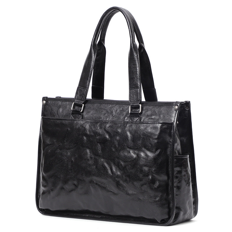 Men's Glamorous Large Capacity Computer Cowhide Men's Briefcases