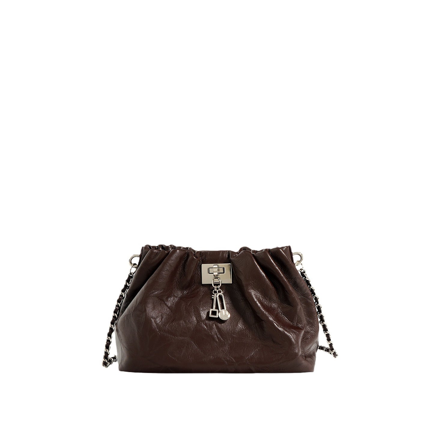 Women's Pleated Cowhide Cloud Retro High-grade Elegant Lock