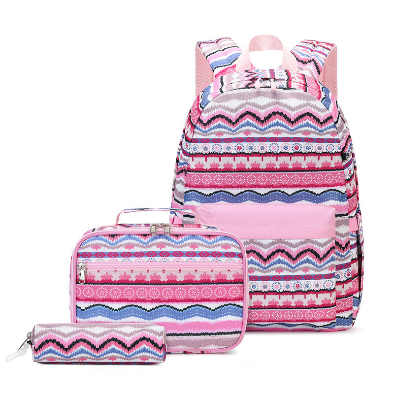 Style Three-piece Female High Striped Waterproof Bags