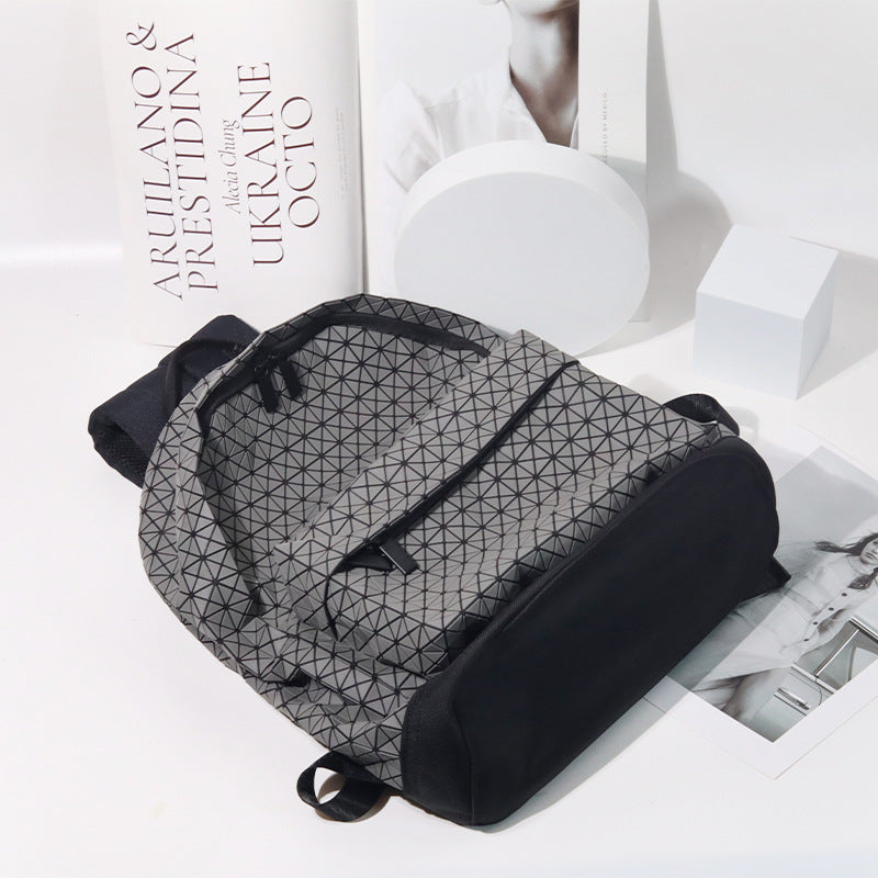 Silicone Fashion Large Capacity Unisex Rhombus Backpacks