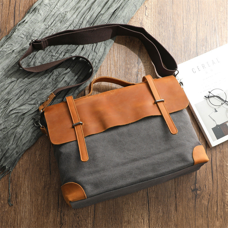 Men's Vintage Large Capacity Portable Canvas Computer Men's Messenger Bags