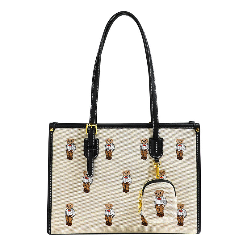 Source Embroidery Bear Female Summer Large Capacity Tote Bags