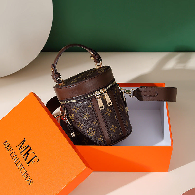 Women's Cylinder Fashion Trendy Korean Wild Round Shoulder Bags