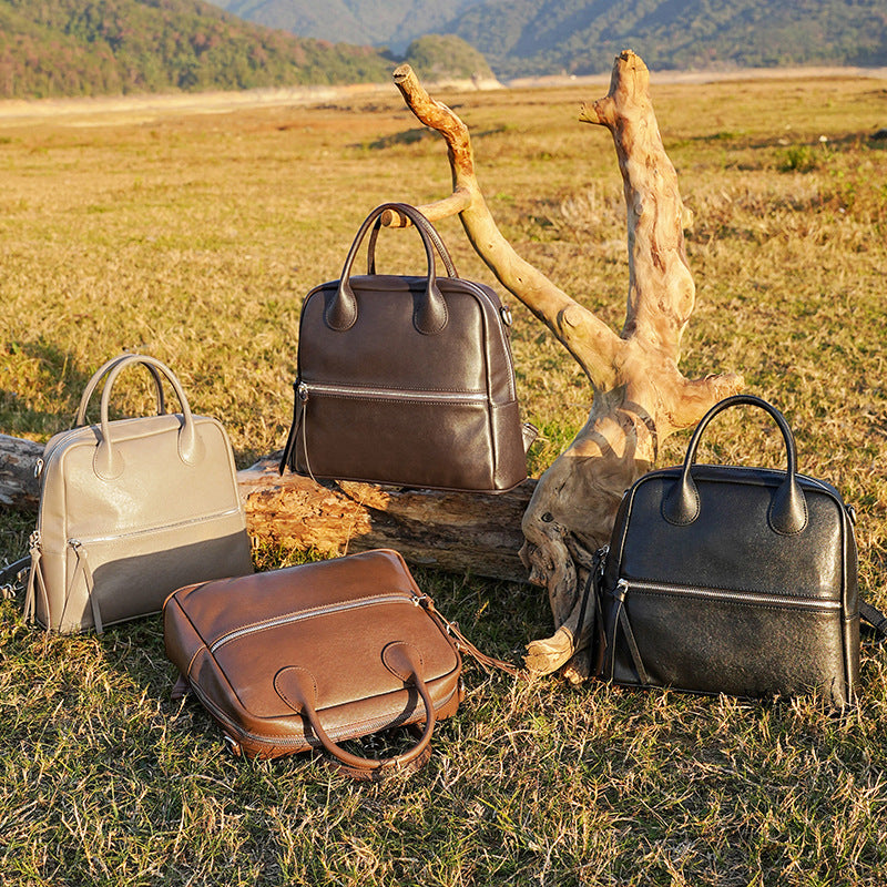 Women's Vegetable Tanning Leather Retro Multifunctional Light Backpacks