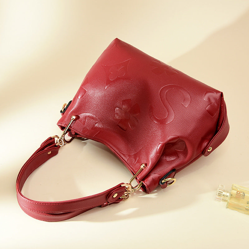 Women's Attractive Fashion Portable Textured Big Bags