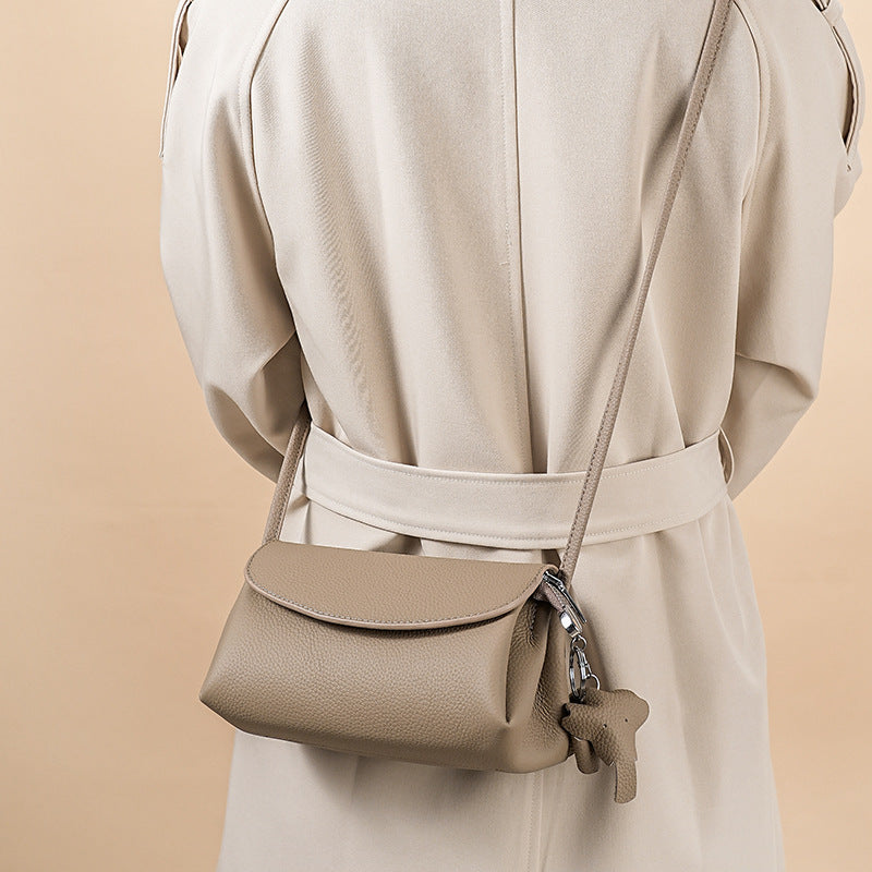 Top Layer Cowhide Fashion Mini Genuine Leather Mobile Small Square Bags