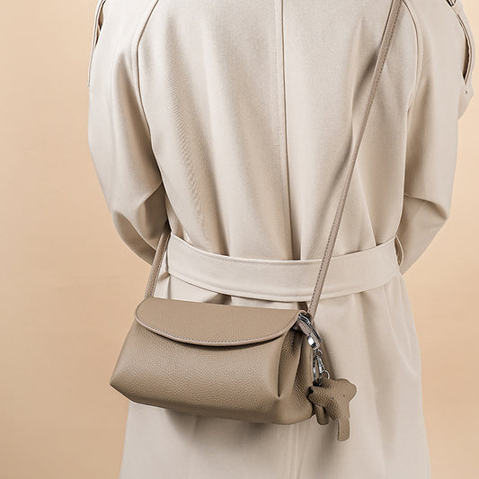 Top Layer Cowhide Fashion Mini Genuine Leather Mobile Small Square Bags