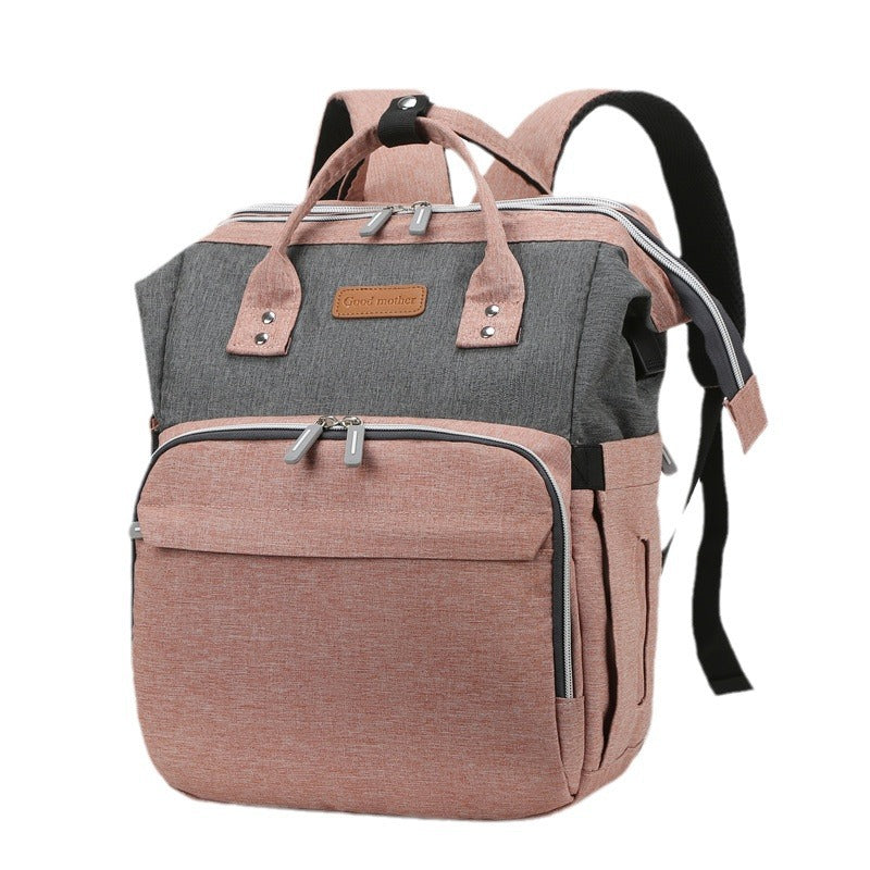 Nylon Fashion Folding Crib Simple Contrast Color Mom Bags