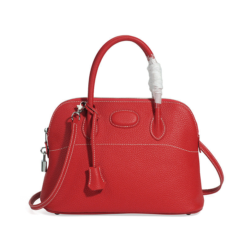 Women's Genuine Leather Trendy Lychee Pattern Cowhide Crossbody Bags