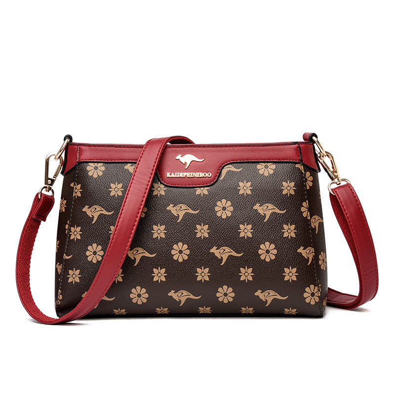 Women's Kangaroo Genuine Leather Trendy Niche Four Shoulder Bags