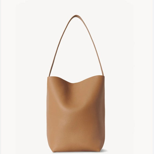Women's Genuine Leather Litchi Pattern Cowhide Large Bucket Bags