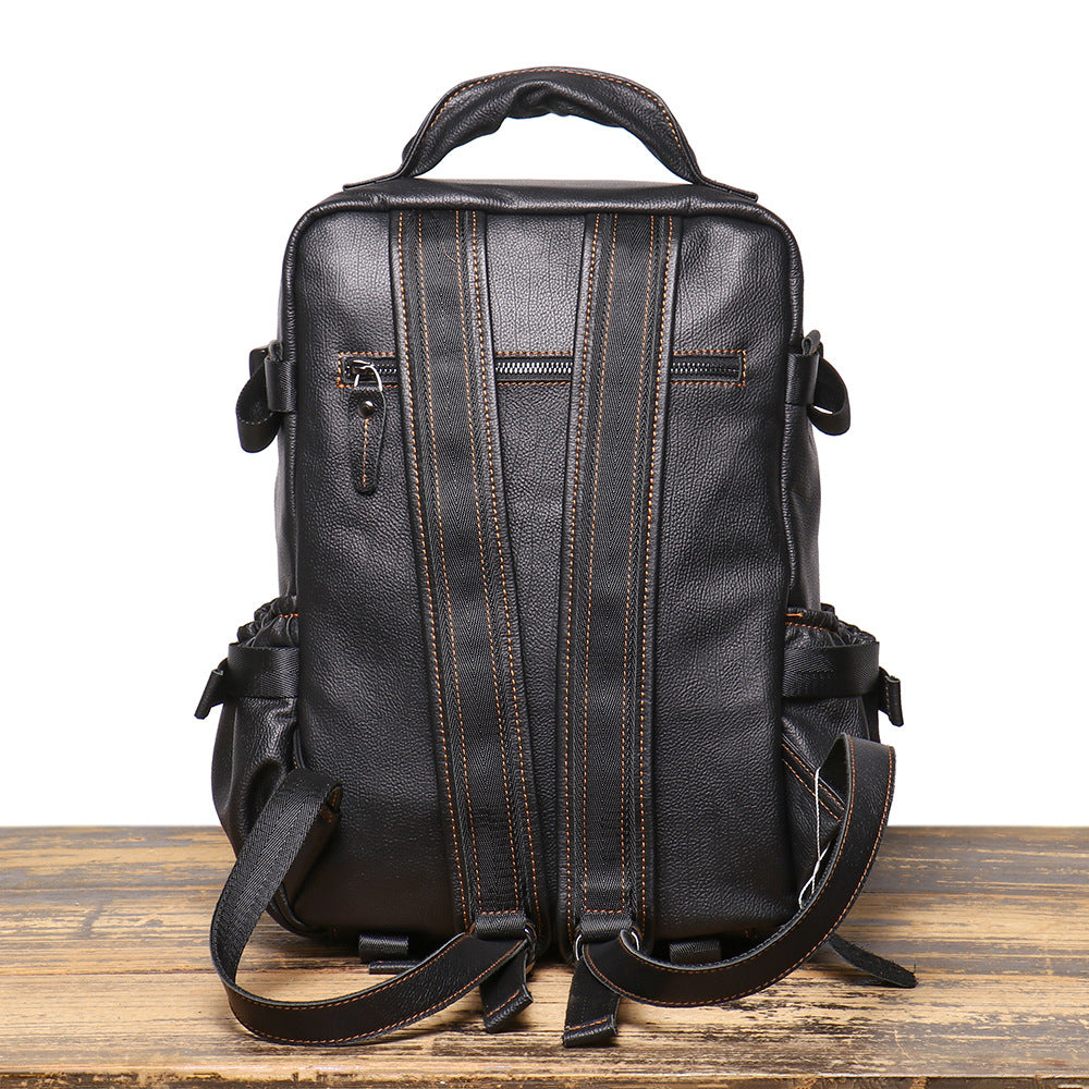 Women's & Men's & Leather Cowhide Computer Large Capacity Backpacks