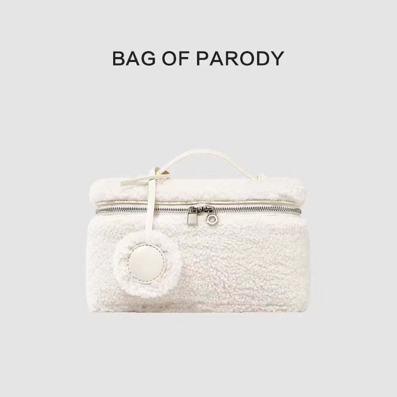Women's Furry High-grade Winter Lamb Wool Lunch Small Square Bags