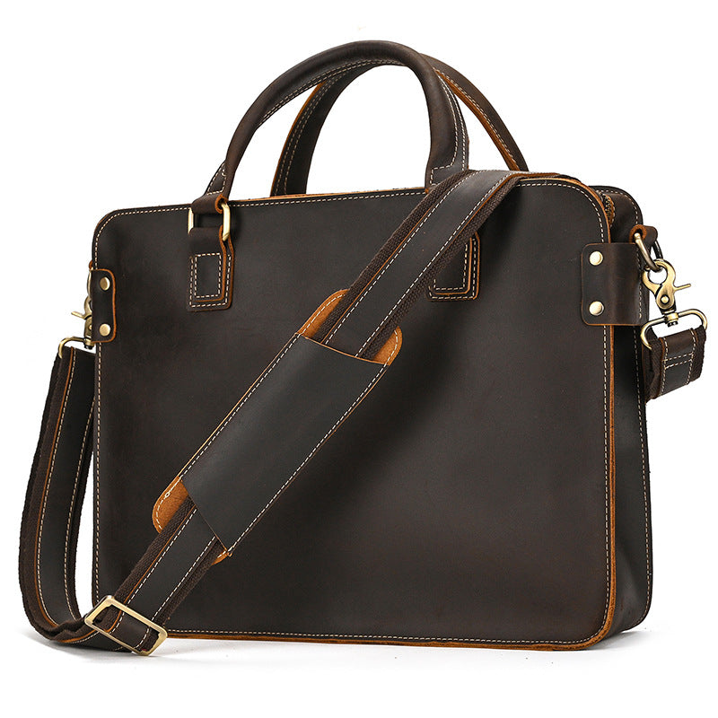 Crazy Horse Leather Inch Computer First Men's Briefcases