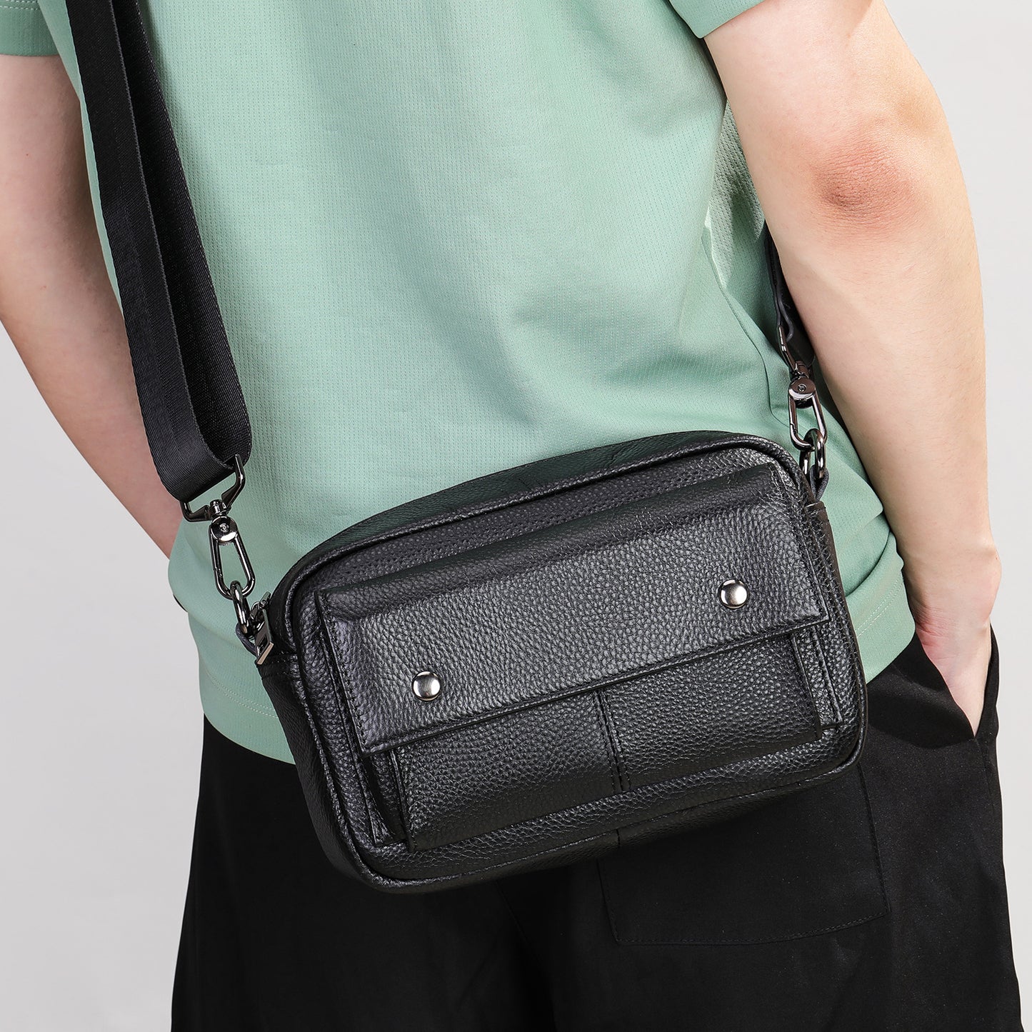 Men's Trendy Versatile Large Capacity Genuine Leather Men's Messenger Bags