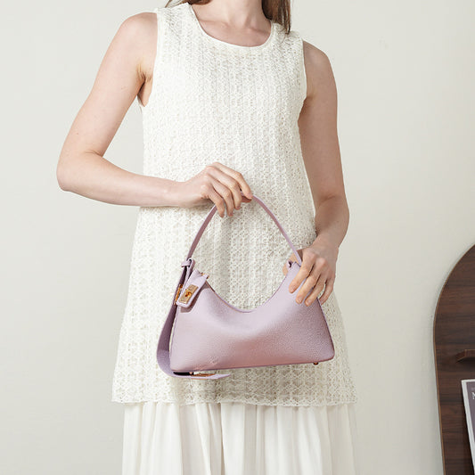 Layer Cowhide Leather Female Dumpling Commuter High Handbags