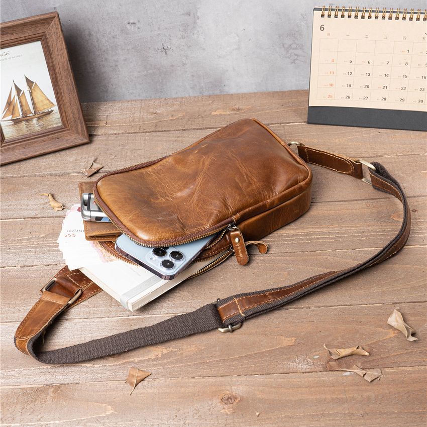 Men's Fashion First Layer Cowhide Korean Trendy Bags