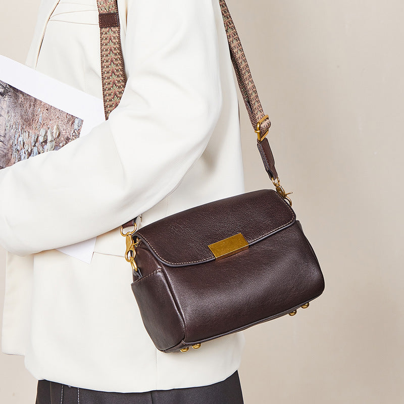 Women's Genuine Leather Retro First Layer Vegetable Tanning Shoulder Bags