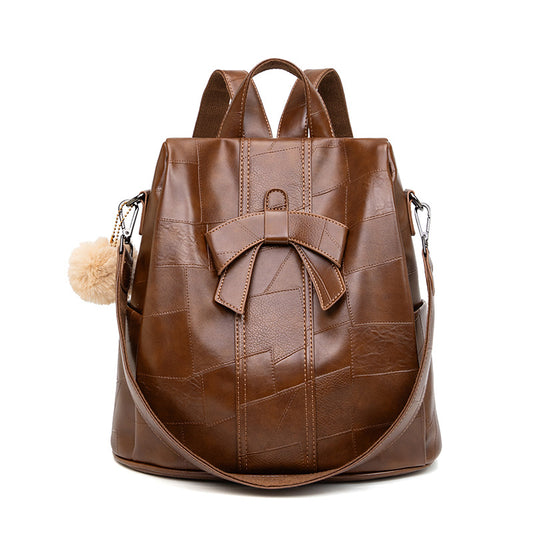 Women's Large Capacity Retro Fashion Versatile Soft Backpacks